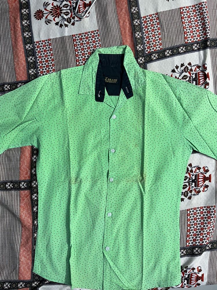 Green Dotted Shirt