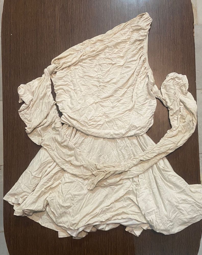 Cream Off-Shoulder Fairy Dress