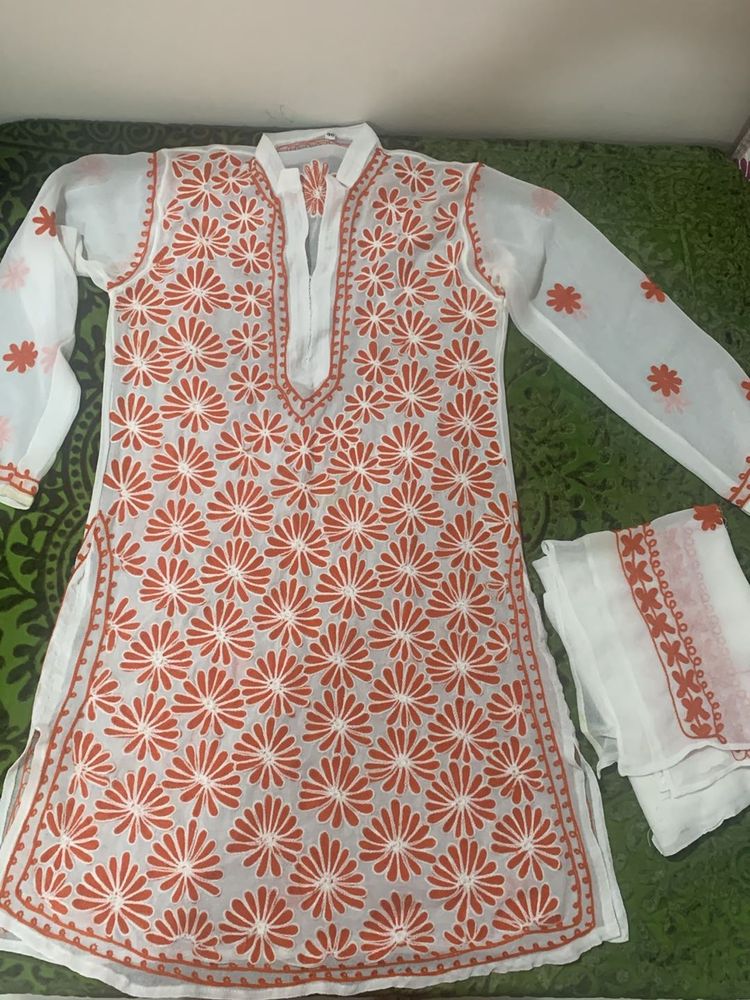 Chickankari Top With Dupatta 📌sale 160