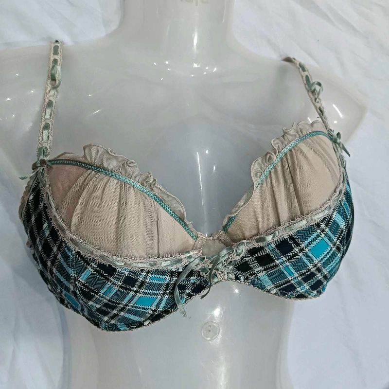 Charming 😍Plaid Bra with Ruffle Trim