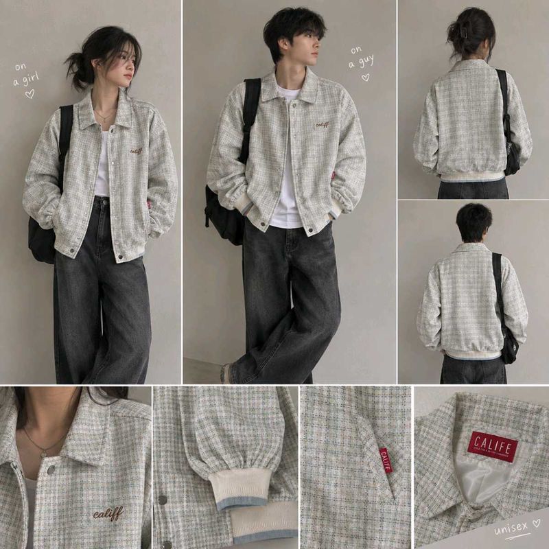 Unisex Tweed Bomber Jacket