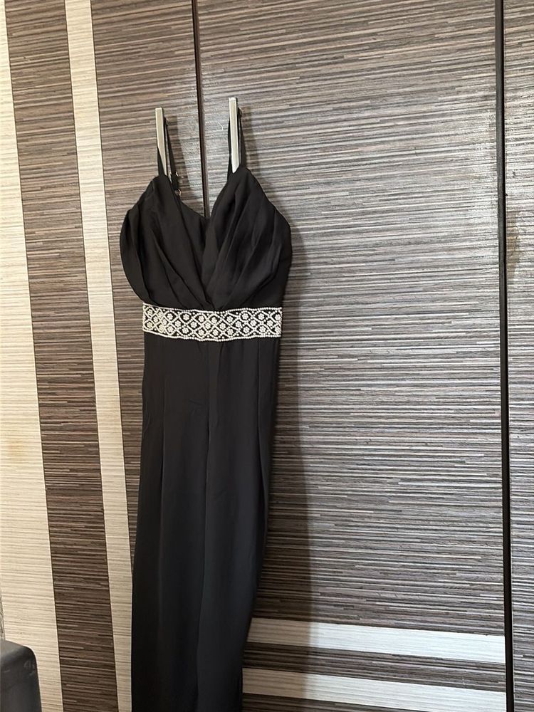 Elegant Black Embellished Maxi Dress