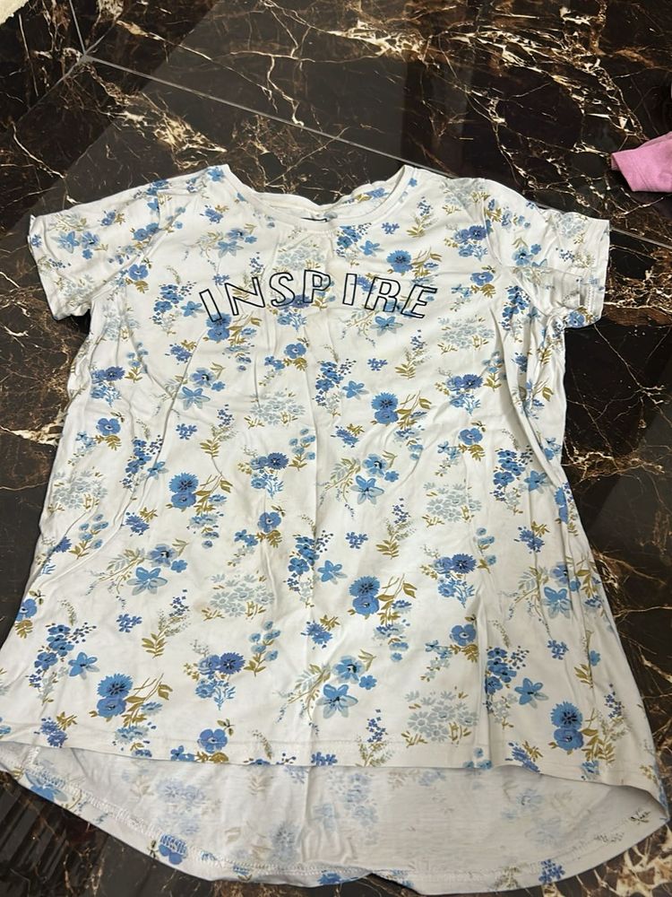Floral Print "Inspire" T-Shirt