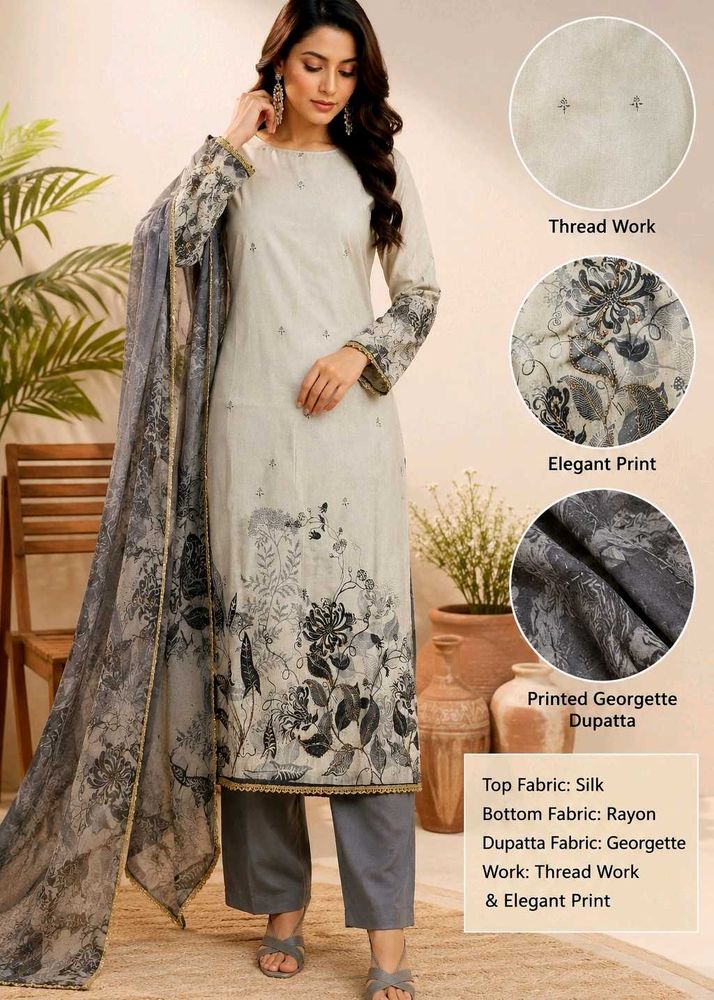 Elegant Silk Kurta Set with Georgette Dupatta