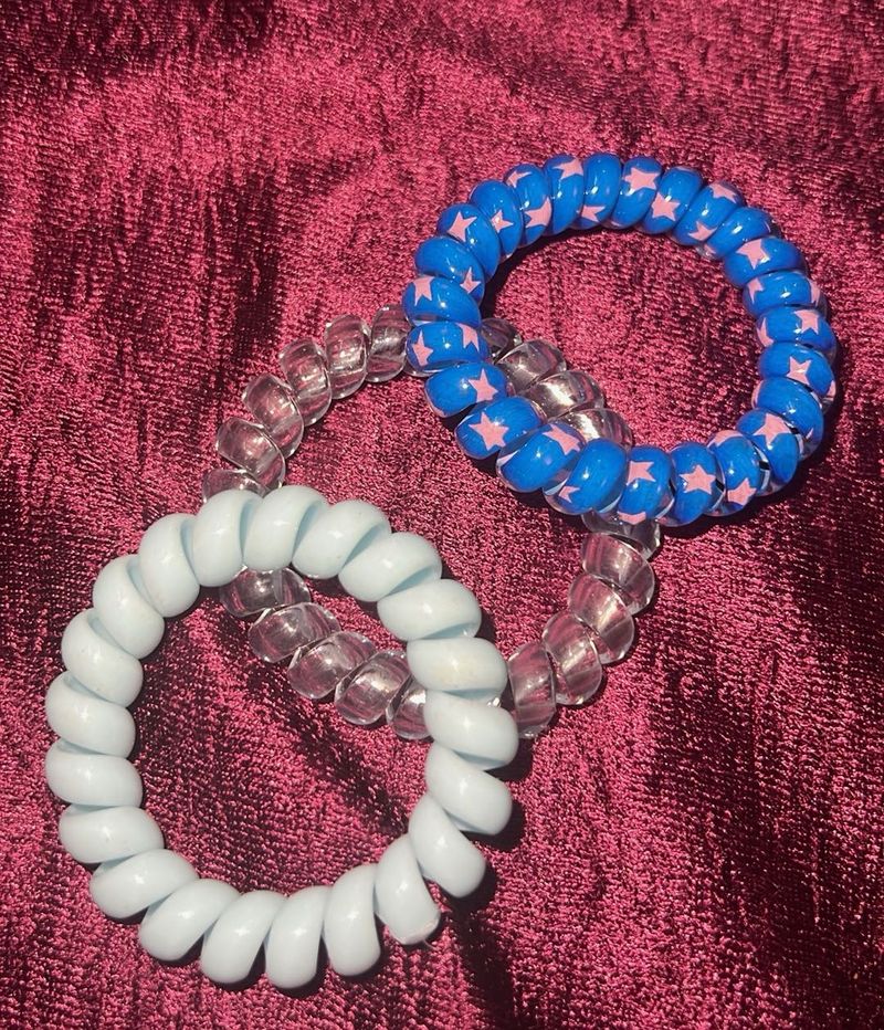 Cute Spiral Hair Ties - Set of 3 🫧