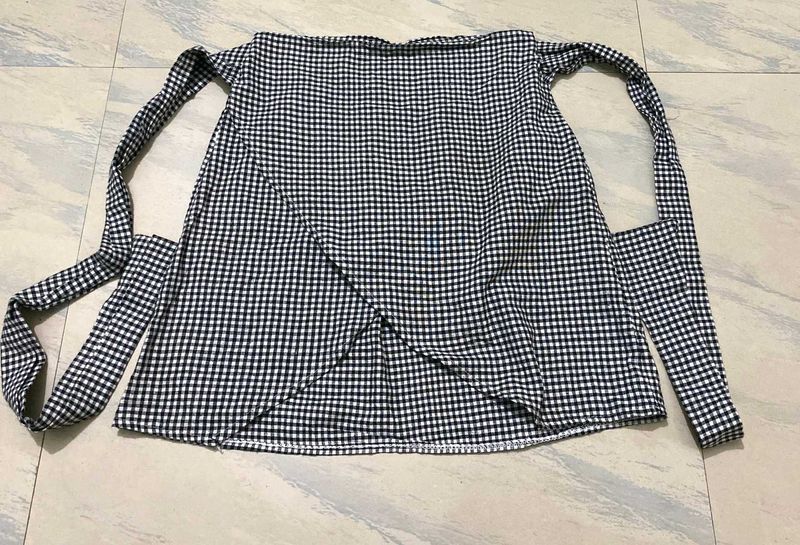 gingham short skirt w-26~32 l-17