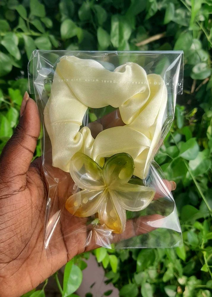 Any 3 Cute Scrunchie and Hair Clip Set