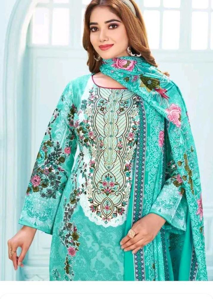 Beautiful Teal Floral Pakistani suit