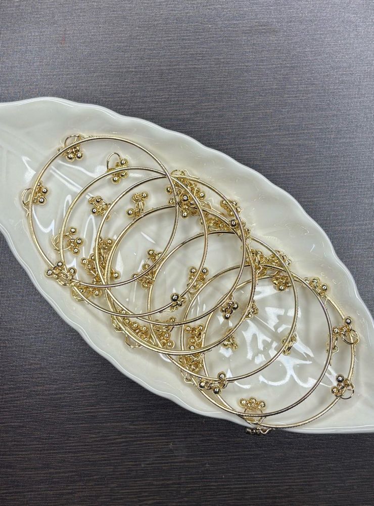 Elegant Gold-Tone Bangles Set 6 (2.8 )