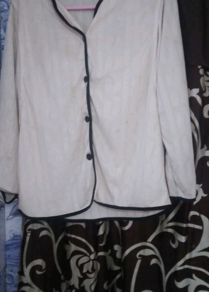 Women's Cream Button-Up night