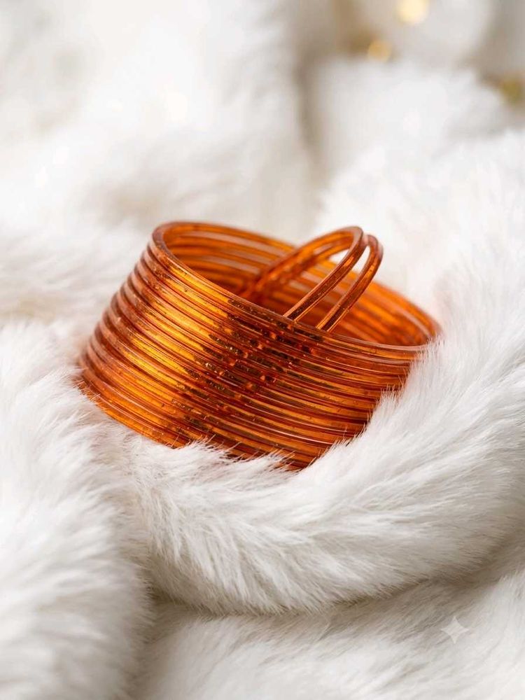 Orange metal Bangles Set