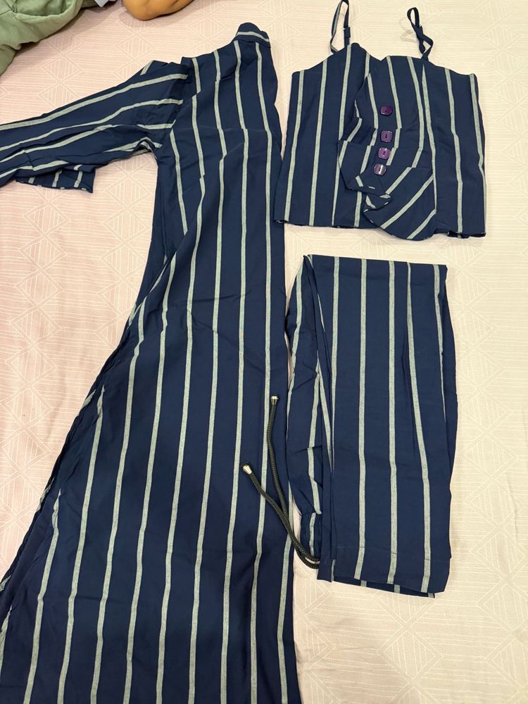 Striped 3 piece Set with Jacket &amp; Pants