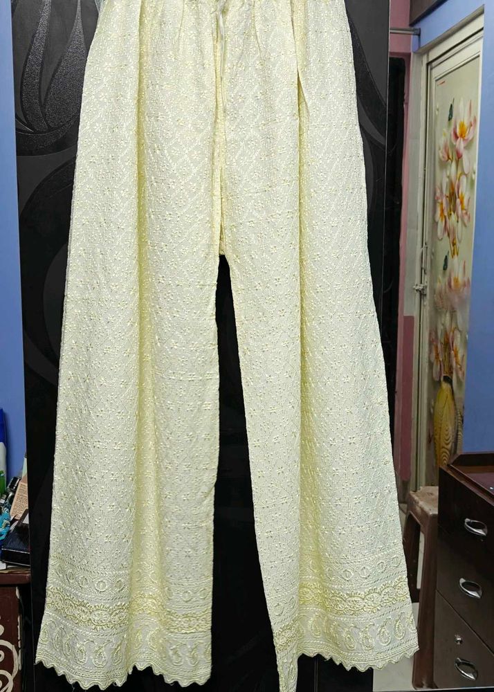 Elegant Chikankari Palazzo Pants
