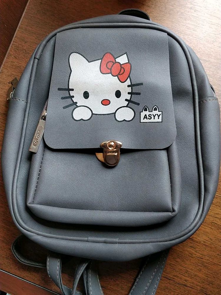 Cute Hello Kitty Grey Backpack