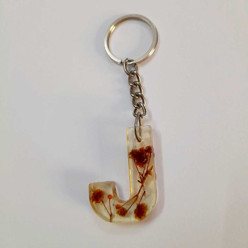 J Initial Keychain