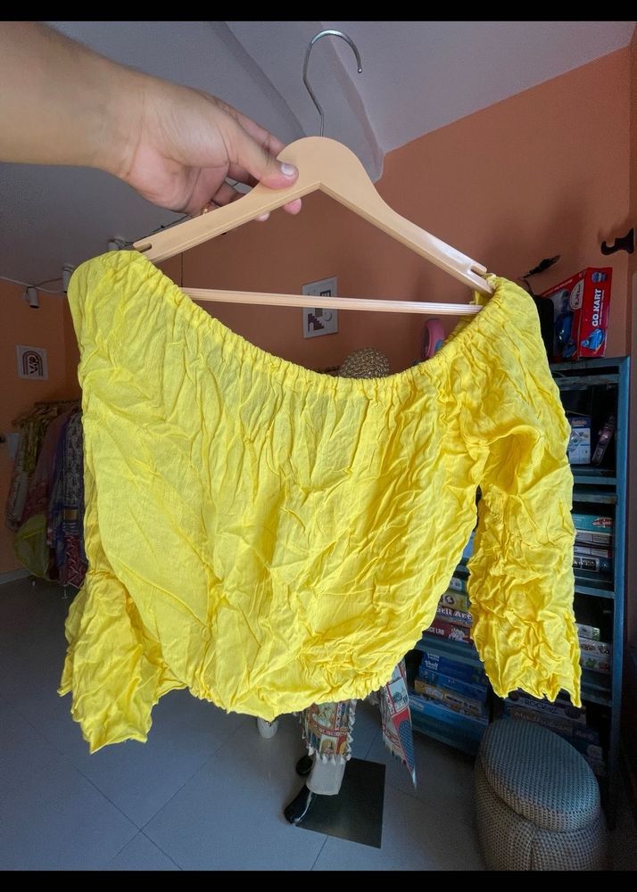 Off-Shoulder Crinkle Top