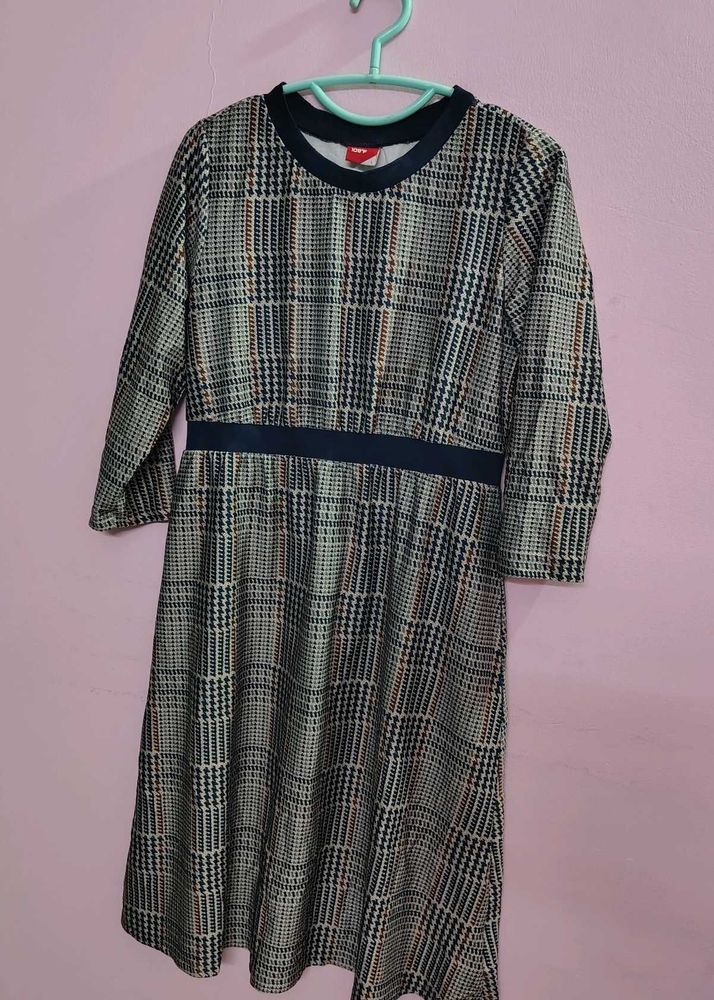 Plaid Print A-Line Dress