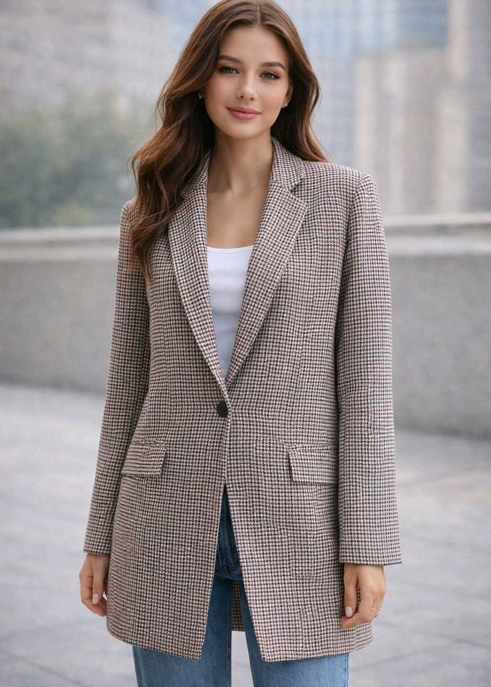 Houndstooth Blazer - Stylish &amp; Versatile