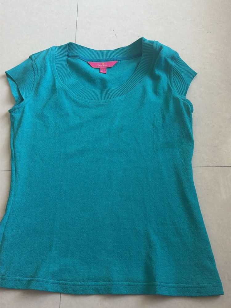 Teal Short Sleeve Top