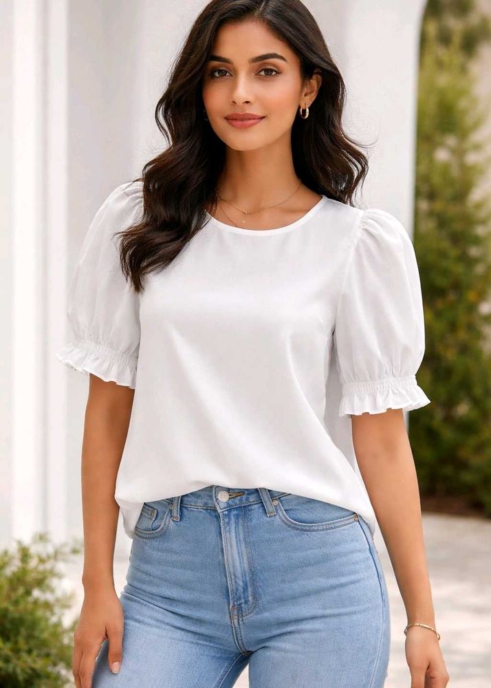 White Puff Sleeve Blouse
