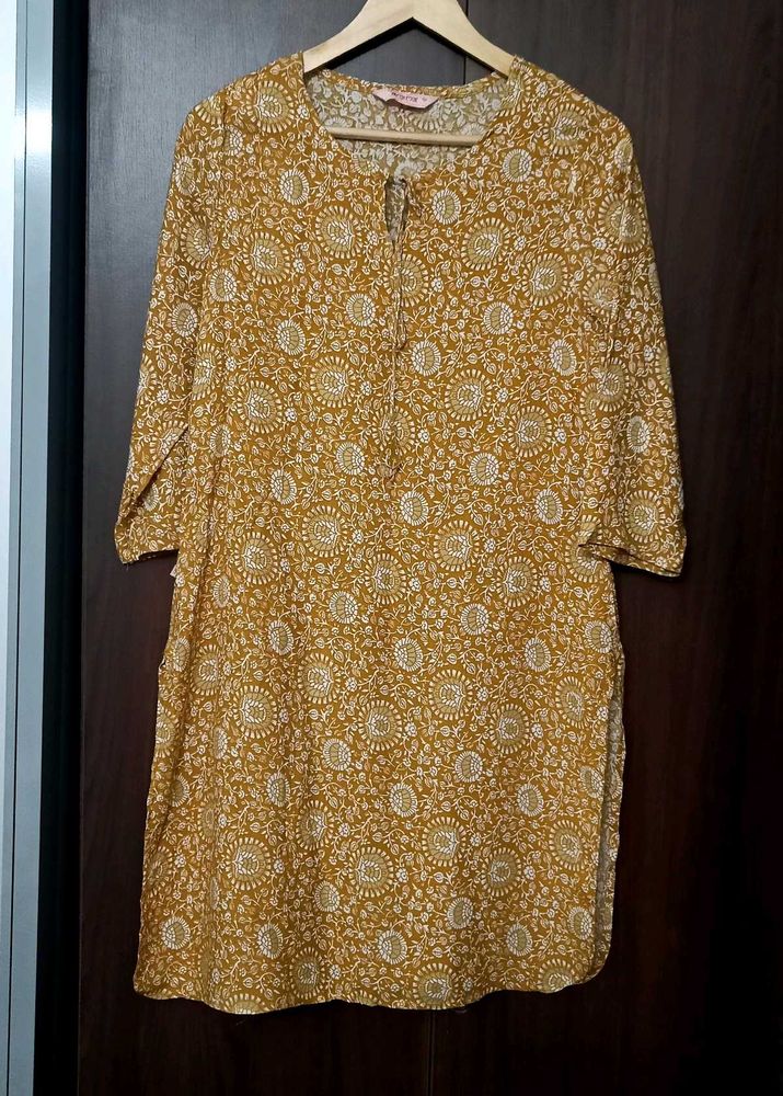 Stylish Yellow Printed Kurta