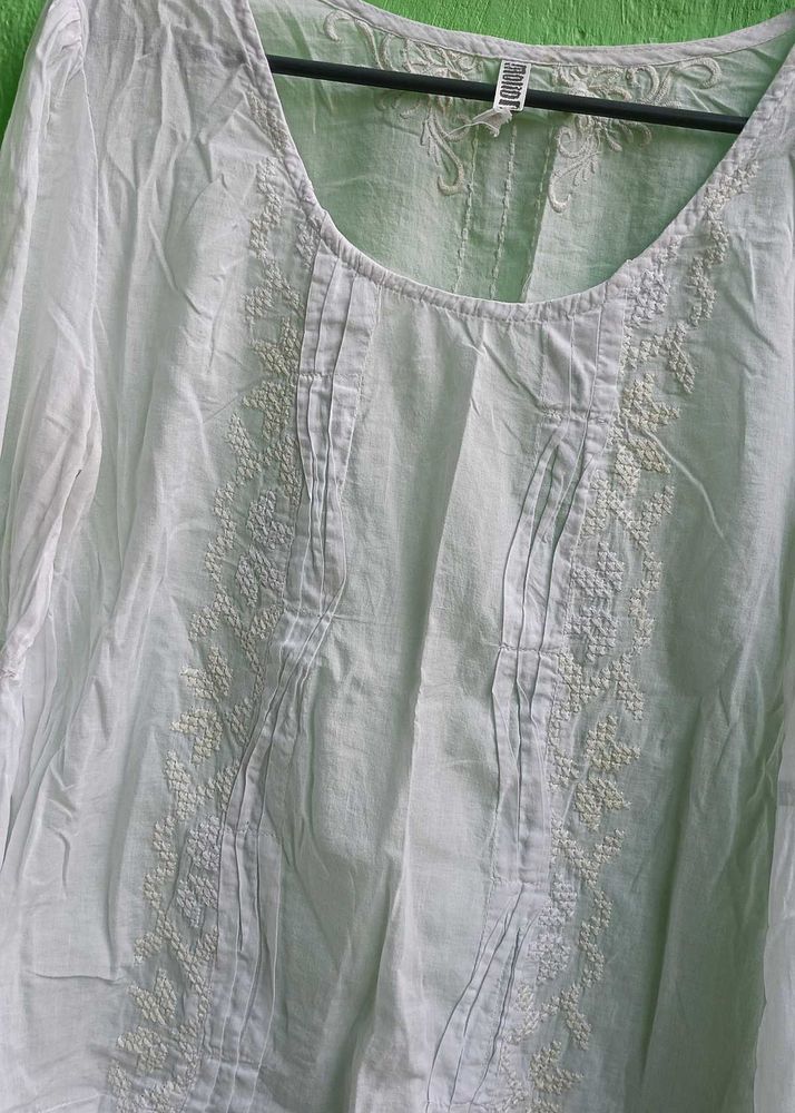 Embroidered Cotton Kurta