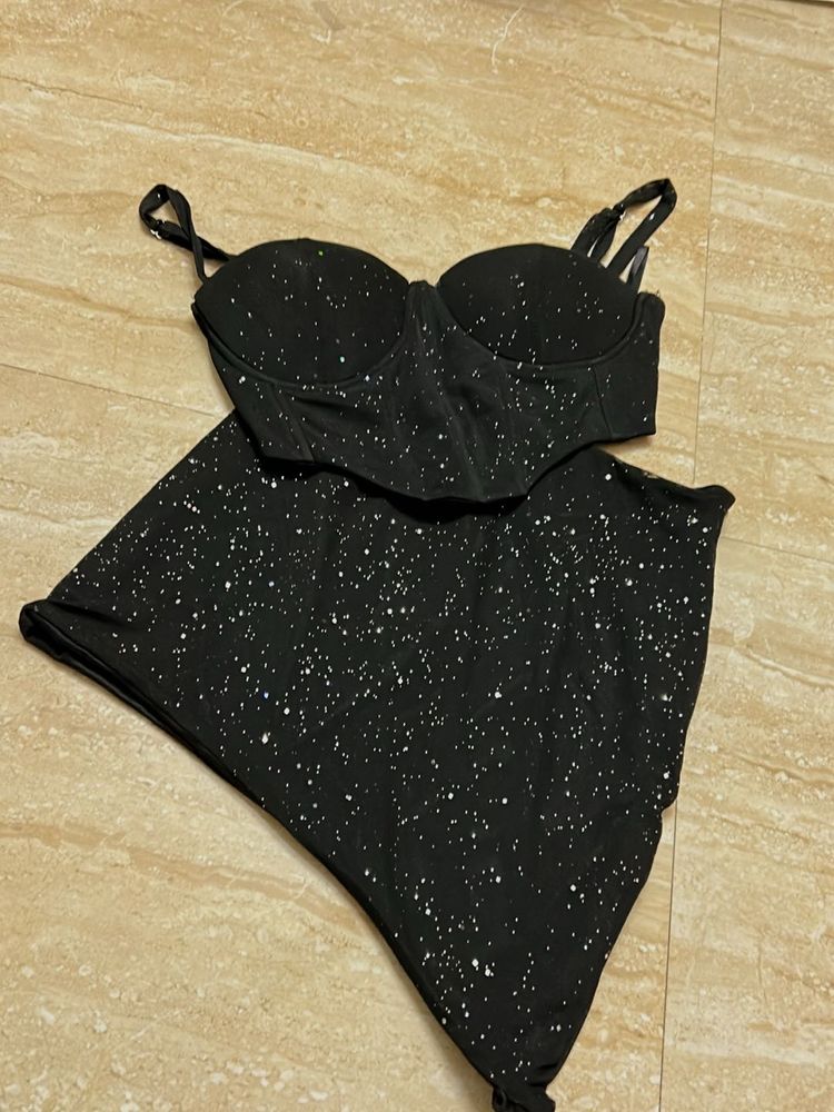 Sparkly Black Corset Bra