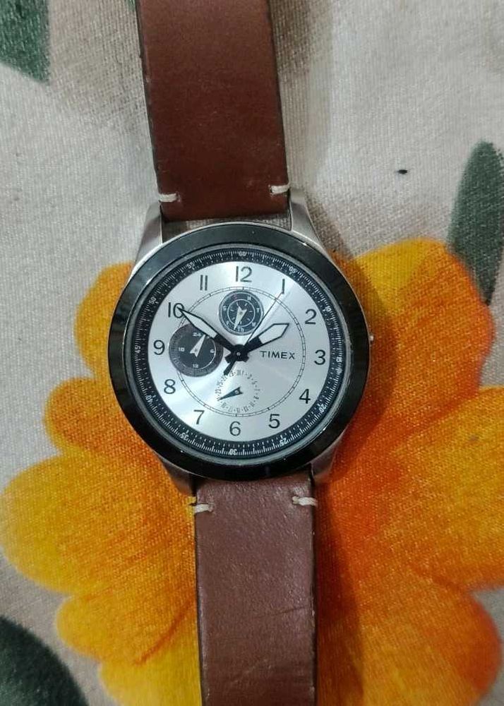 Timex Watch with Leather Band