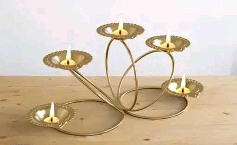 Elegant Shining Golden 5 Diya For A Special Look