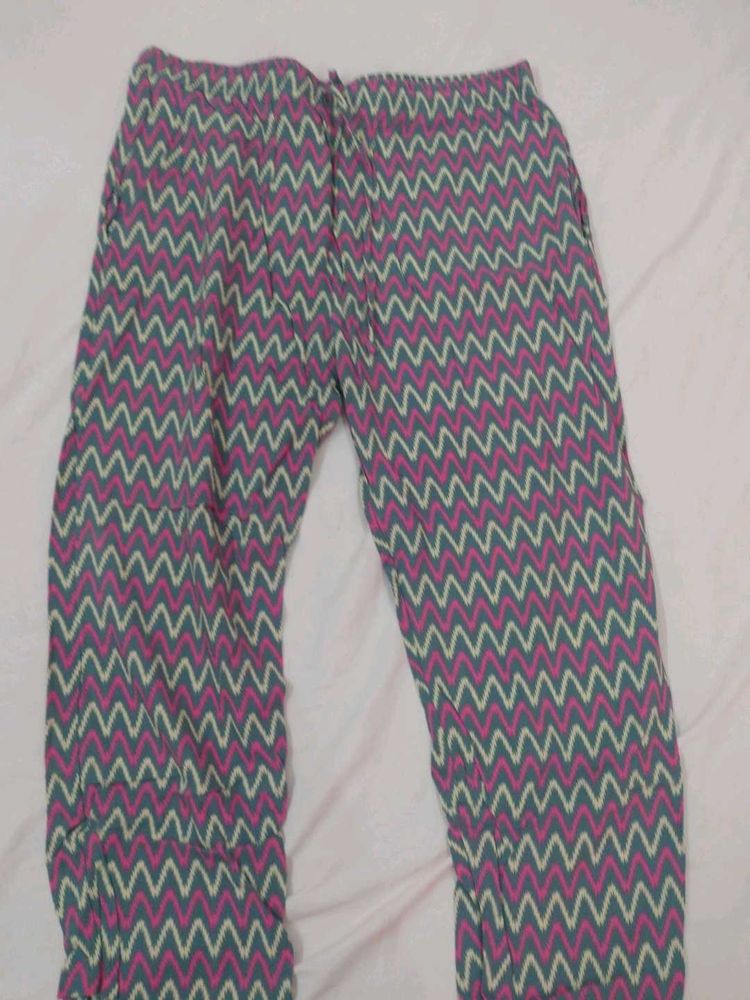 Colorful Zigzag Print Palazzo Pants