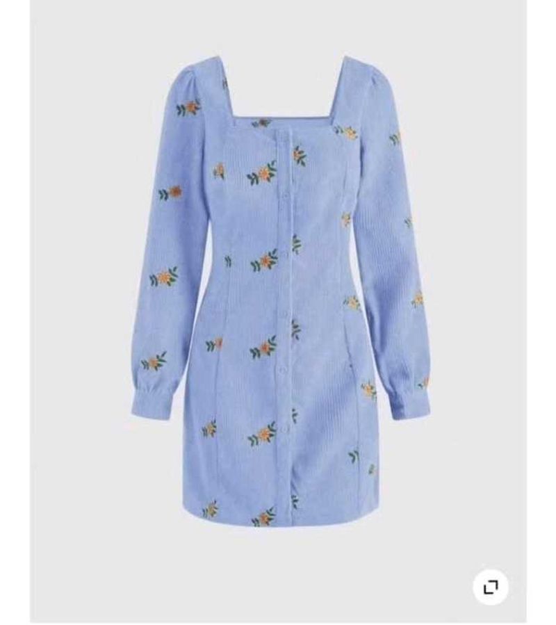 Floral Corduroy Dress