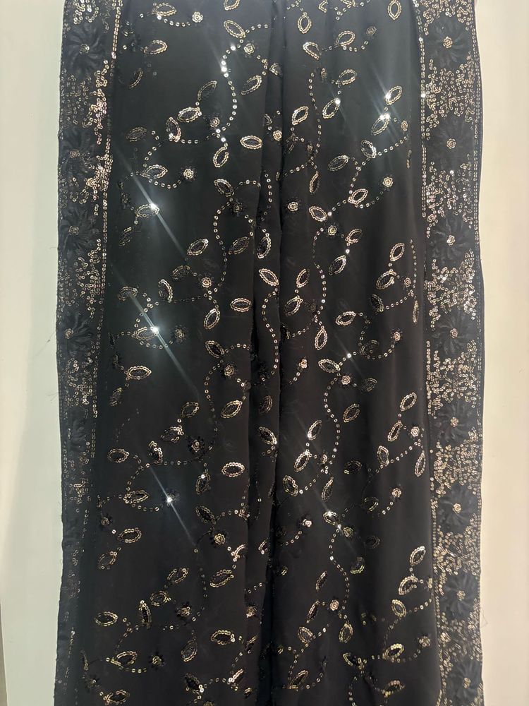 Black Sequined Saree