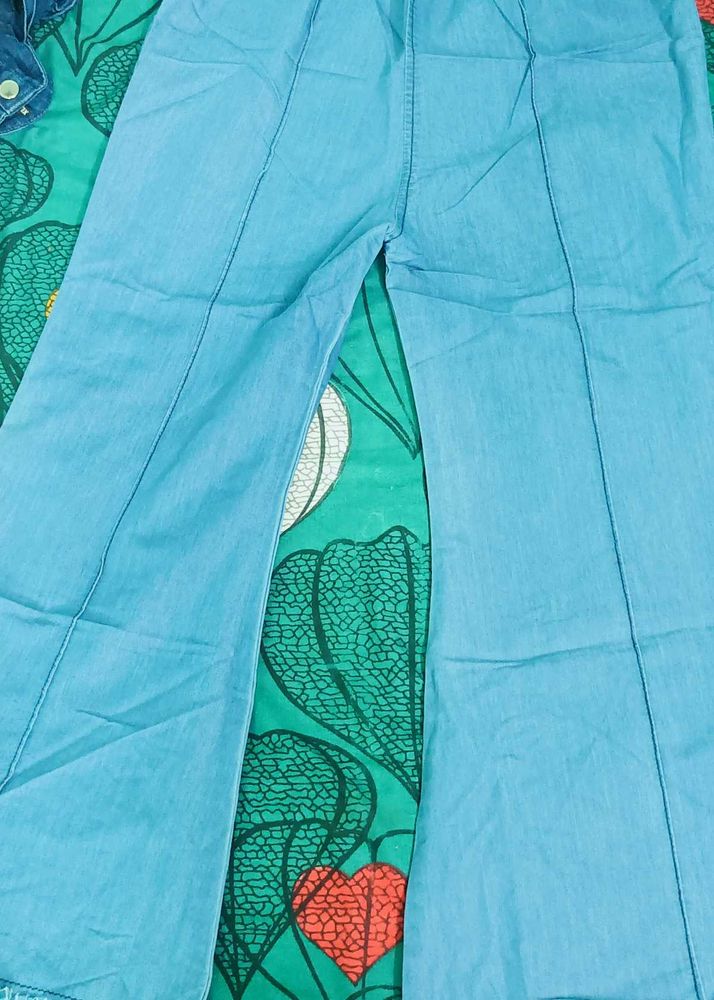 Light Blue Wide Leg Pants