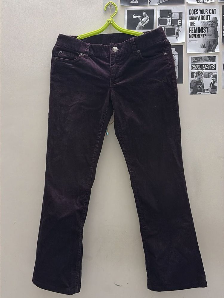 Women's Burgundy Corduroy Pants