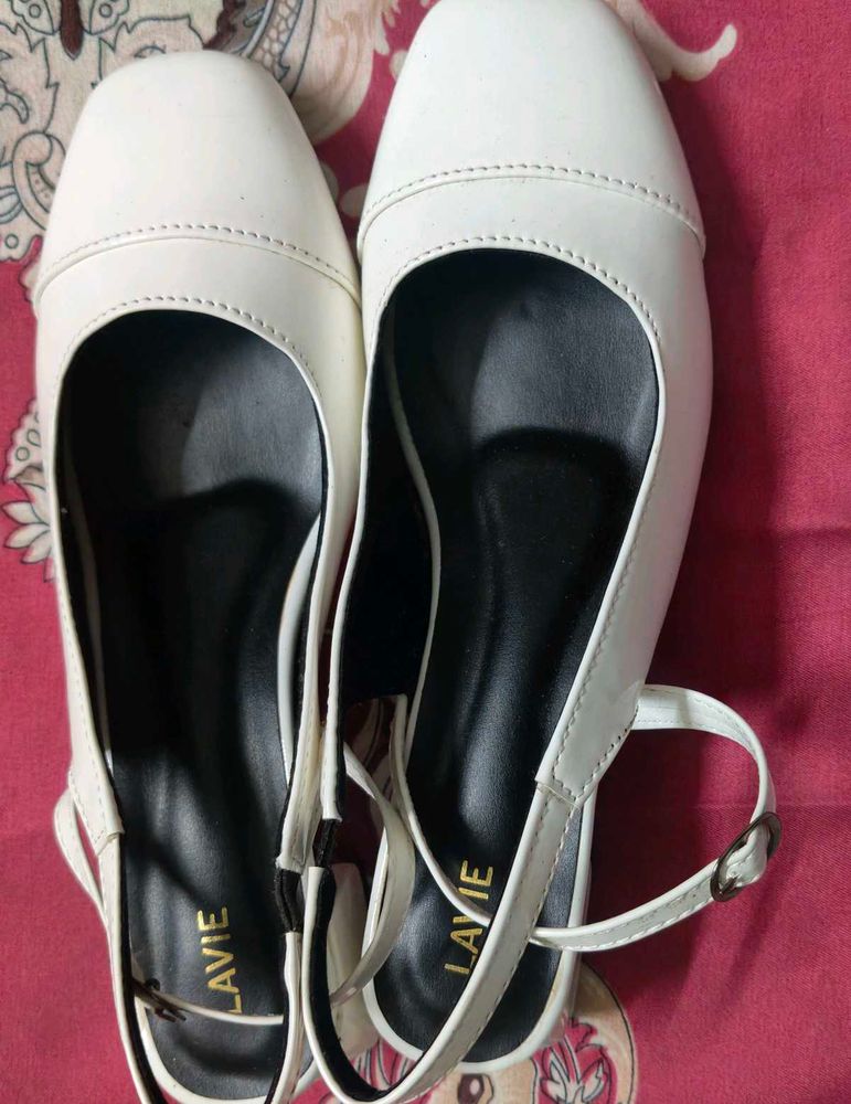 Lavie White Slingback Heels