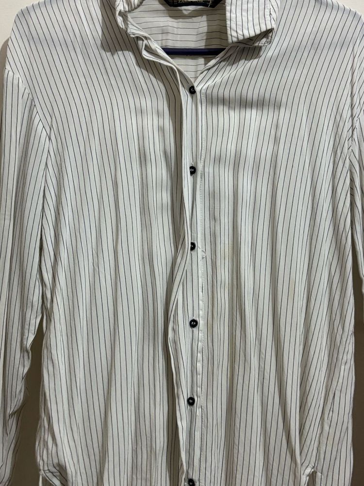 Striped Button-Up Tunic Top