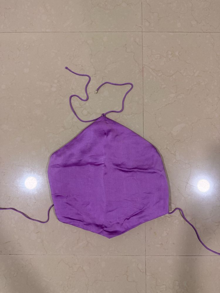 Beautiful Purple Silk backless top