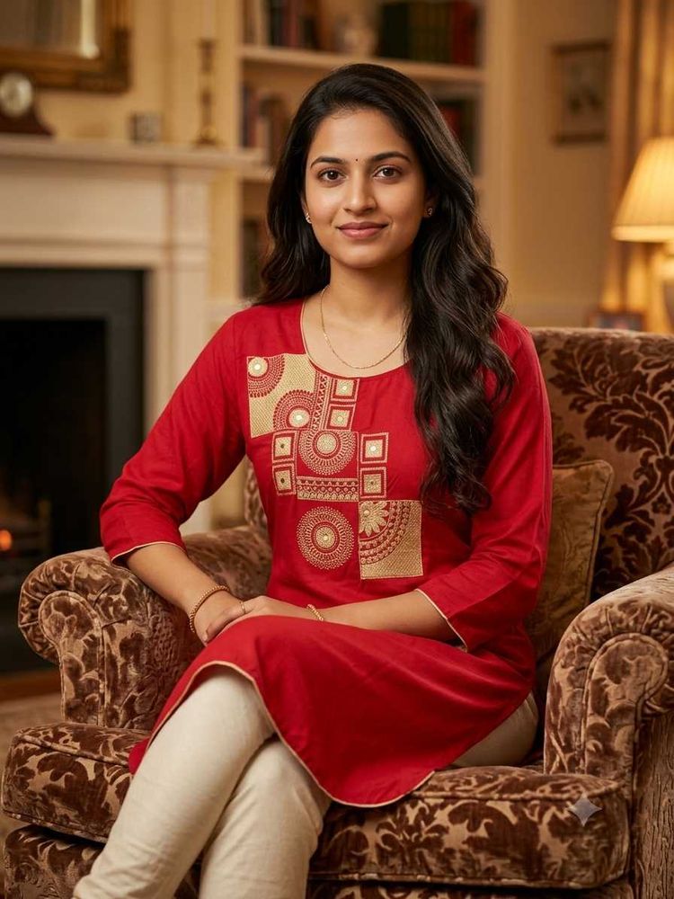 Red Kurta with Gold Embellishments...✨✨✨