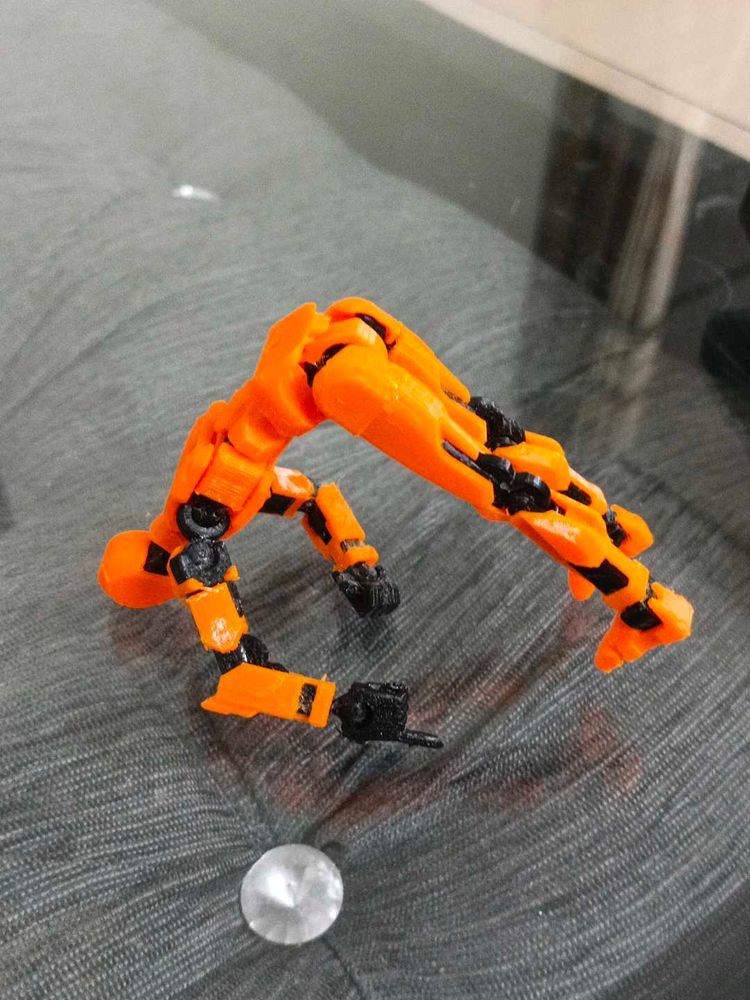 action you Figure 3d printed orange and black