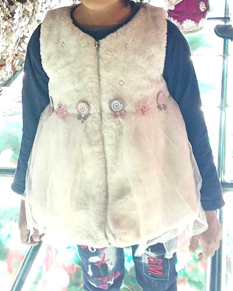 Fuzzy &amp; Tulle Girl's Vest