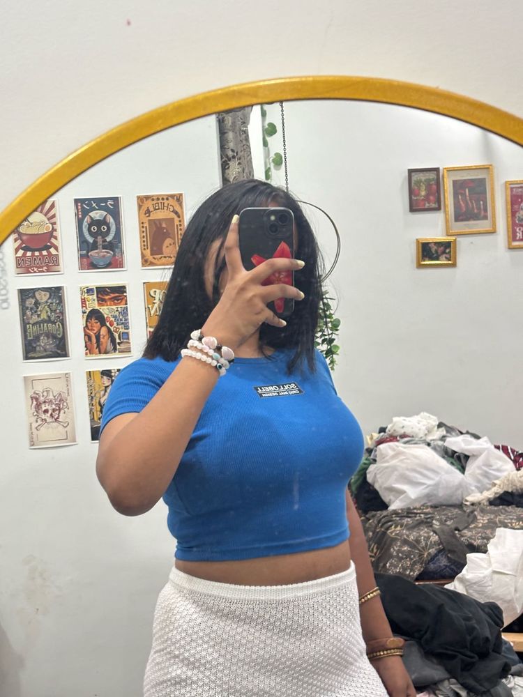 Blue Cropped T-Shirt
