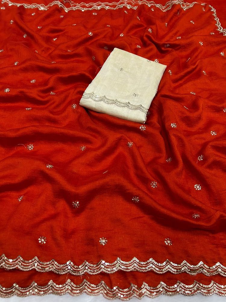 Premium Vichitra Silk Saree