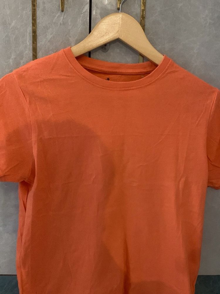 Orange Crew Neck T-Shirt