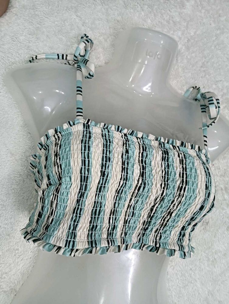 Striped Smocked 🥰Crop Top