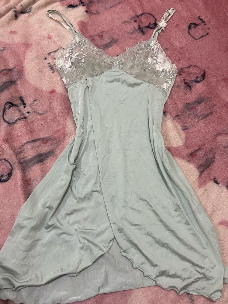 Elegant Lace Trimmed Slip Dress