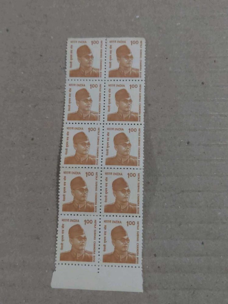 10 vintage Indian postage stamps Netaji