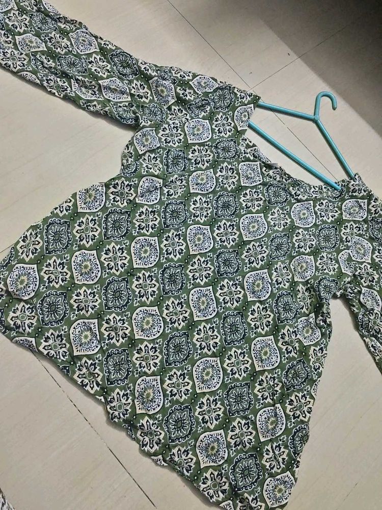 Printed Green Kurta