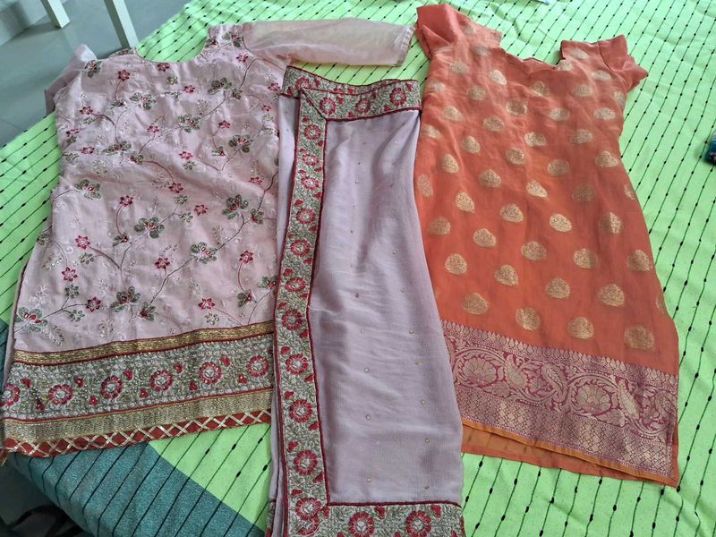 Set of 2 kurti kameez with dupatta festive wear