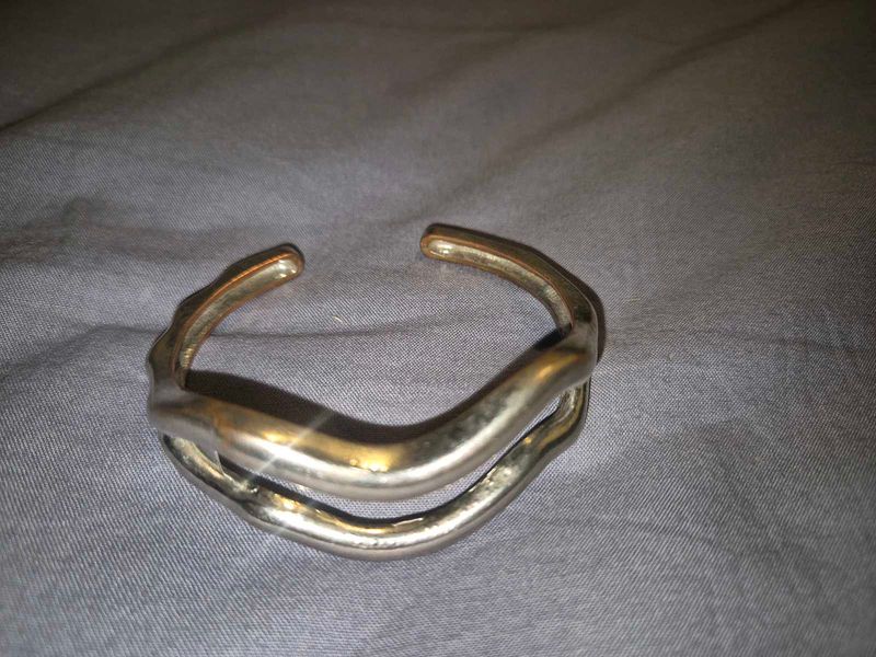Unique Silver Tone Cuff Bracelet