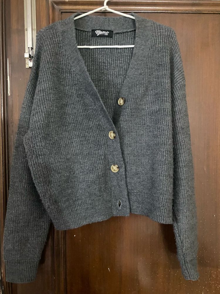 Cozy Grey Knit Cardigan